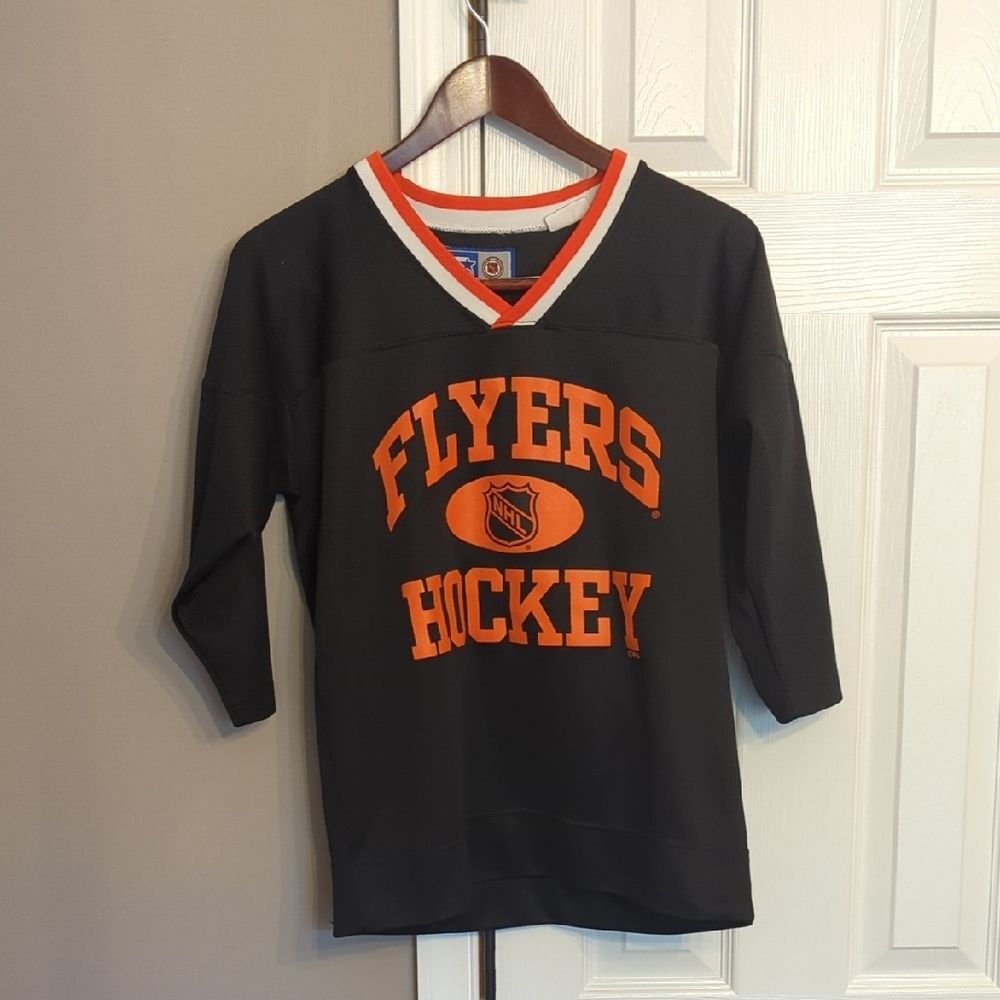 Vintage Philadelphia Flyers Hockey Black and Orange Jersey Eric Lindros 88